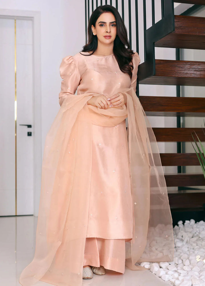 Erum Khan Pret Embroidered Raw Silk 3 Piece Suit Saba