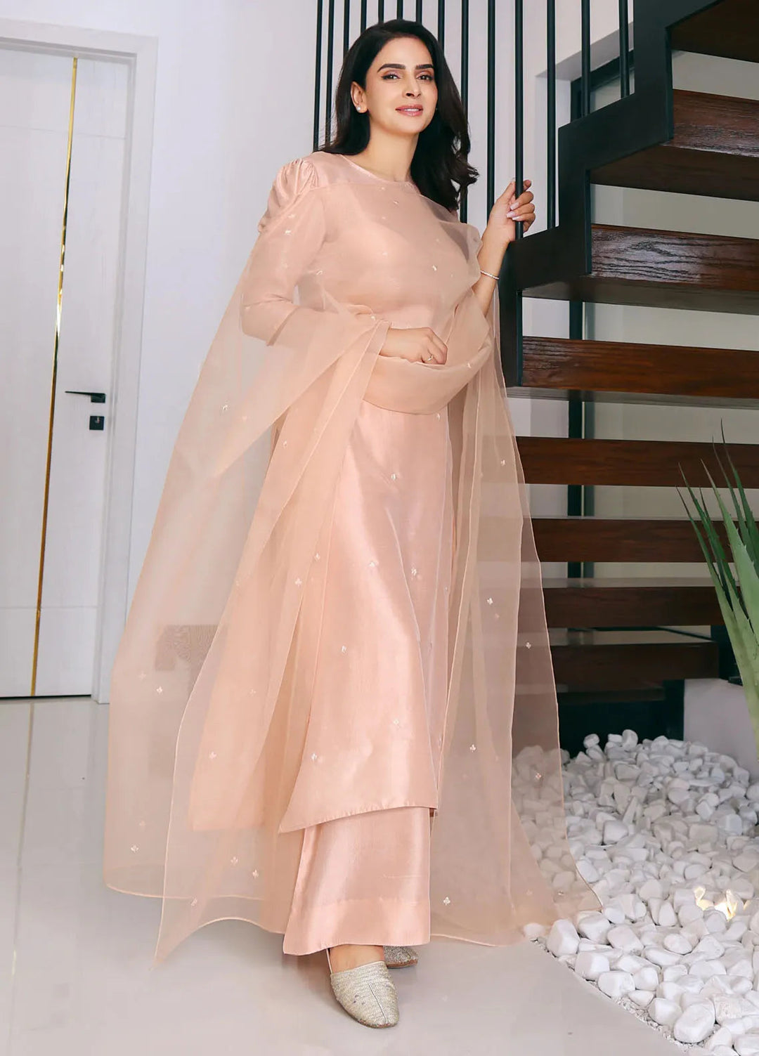 Erum Khan Pret Embroidered Raw Silk 3 Piece Suit Saba