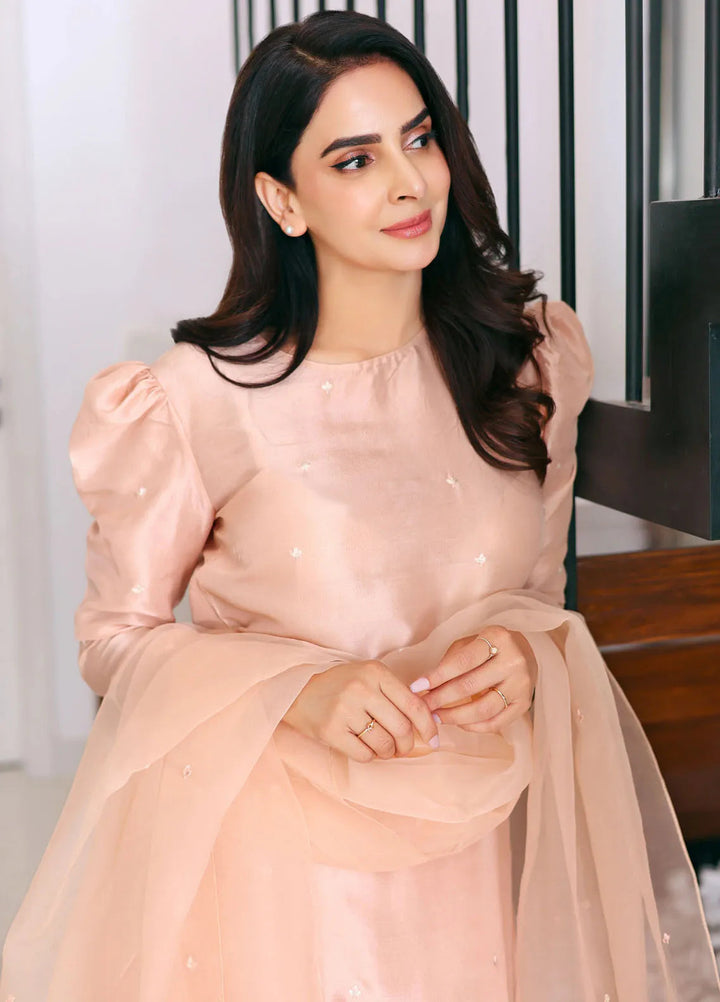 Erum Khan Pret Embroidered Raw Silk 3 Piece Suit Saba