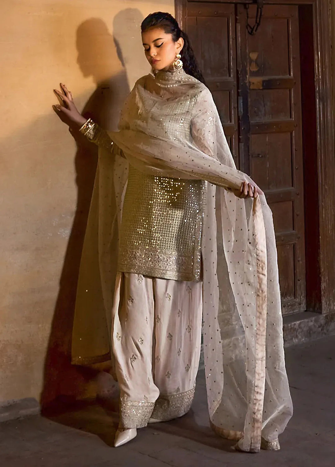 Erum Khan Pret Embroidered Raw Silk 3 Piece Suit Zeb un Nisa