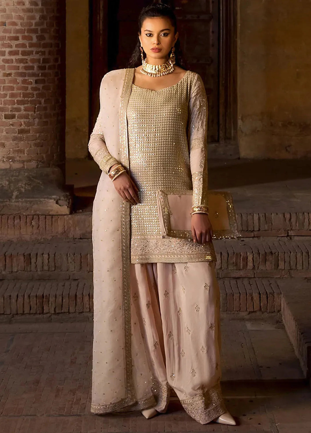Erum Khan Pret Embroidered Raw Silk 3 Piece Suit Zeb un Nisa