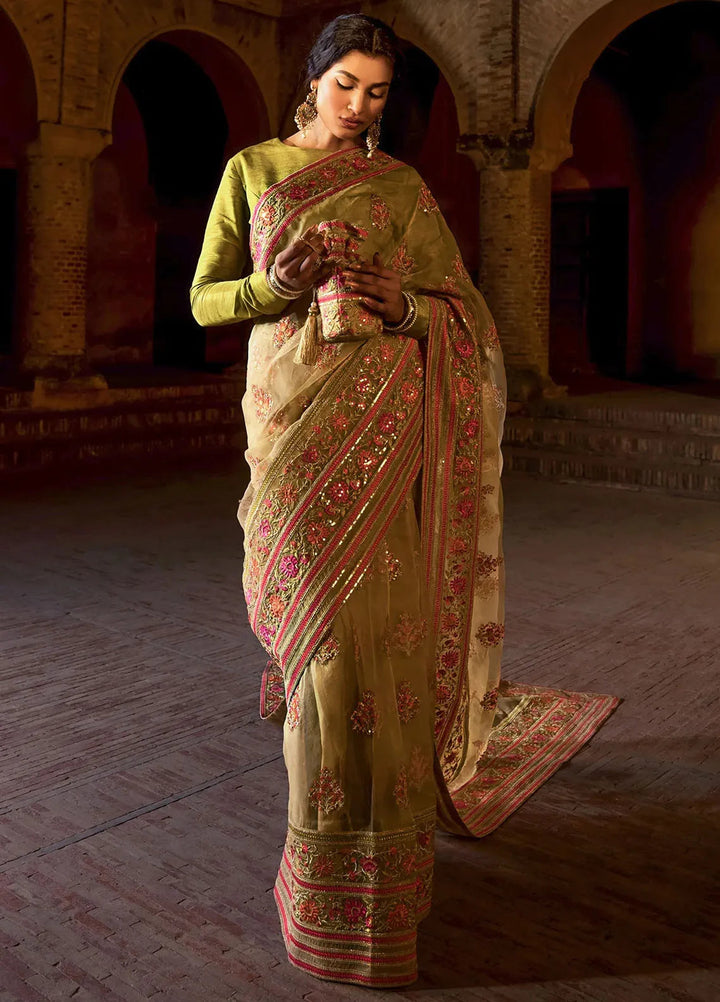 Erum Khan Pret Embroidered Raw Silk Saree Jodah