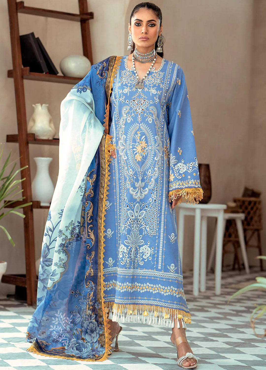 Esha Eshaal By Bin Ilyas Embroidered Lawn Suits Unstitched 3 Piece BI23EE 912-A - Summer Collection