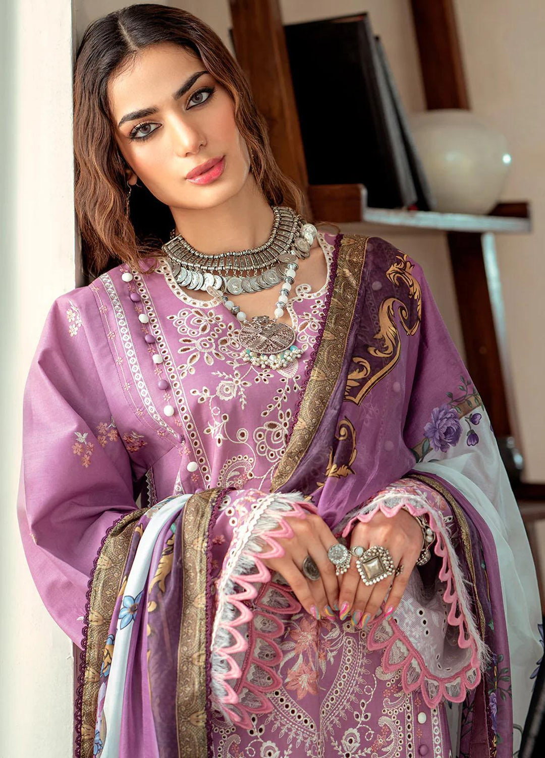 Esha Eshaal By Bin Ilyas Embroidered Lawn Suits Unstitched 3 Piece BI23EE 912-B - Summer Collection