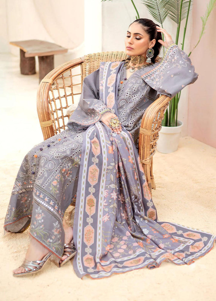 Esha Eshaal By Bin Ilyas Embroidered Lawn Suits Unstitched 3 Piece BI23EE 913-A - Summer Collection