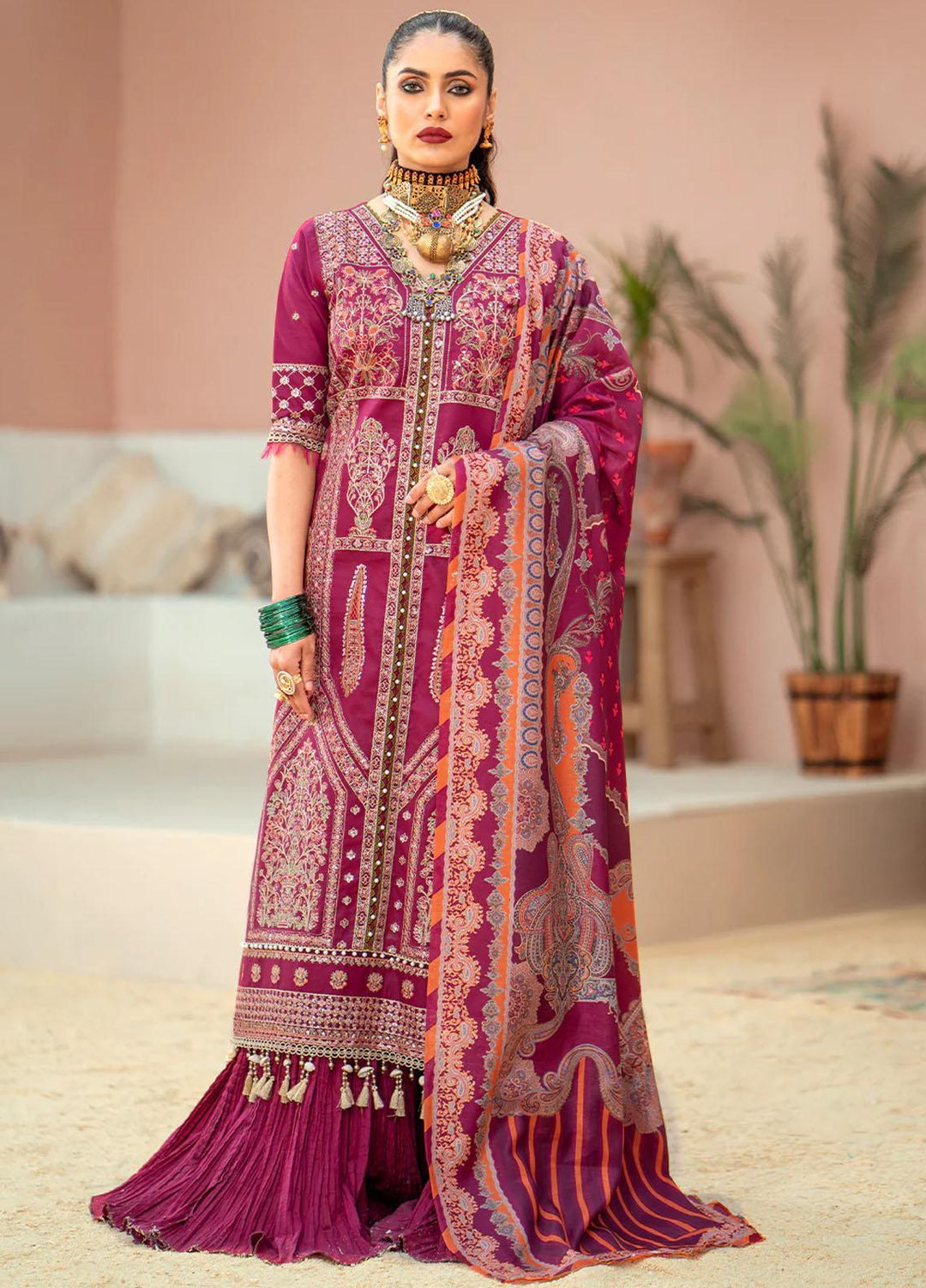 Esha Eshaal By Bin Ilyas Embroidered Lawn Suits Unstitched 3 Piece BI23EE 915-A - Summer Collection