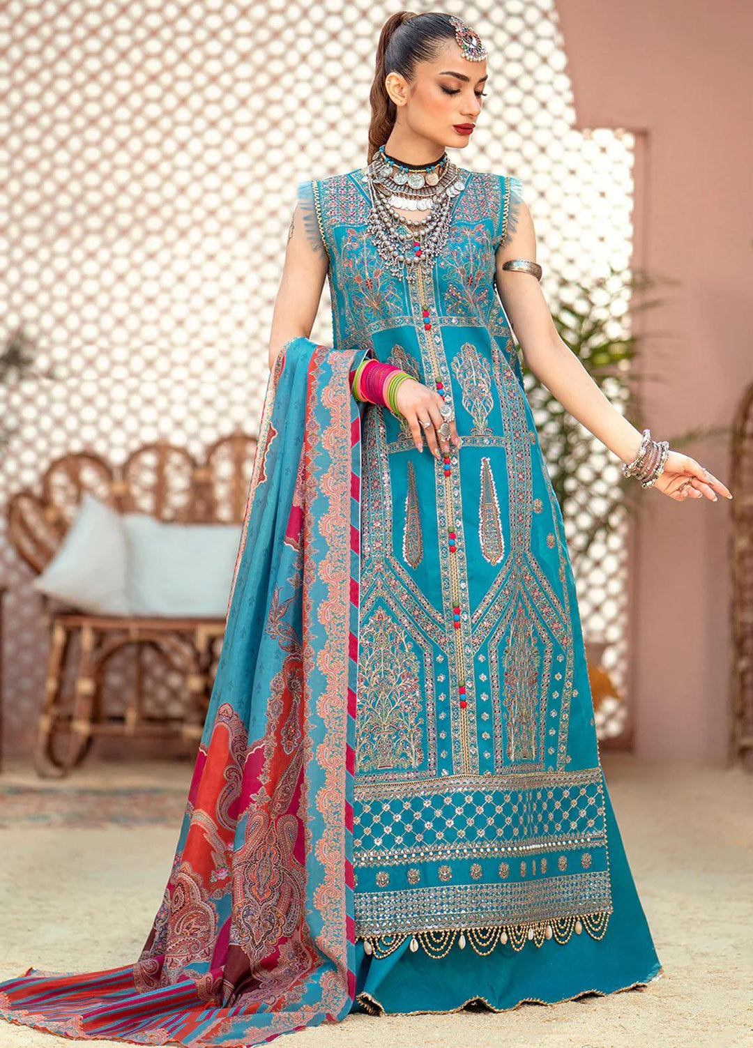 Esha Eshaal By Bin Ilyas Embroidered Lawn Suits Unstitched 3 Piece BI23EE 915-B - Summer Collection