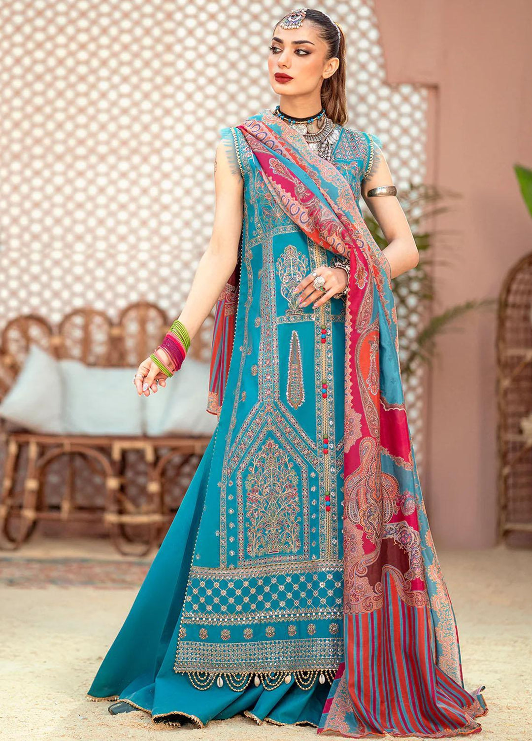 Esha Eshaal By Bin Ilyas Embroidered Lawn Suits Unstitched 3 Piece BI23EE 915-B - Summer Collection