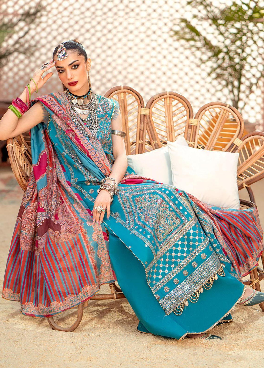 Esha Eshaal By Bin Ilyas Embroidered Lawn Suits Unstitched 3 Piece BI23EE 915-B - Summer Collection
