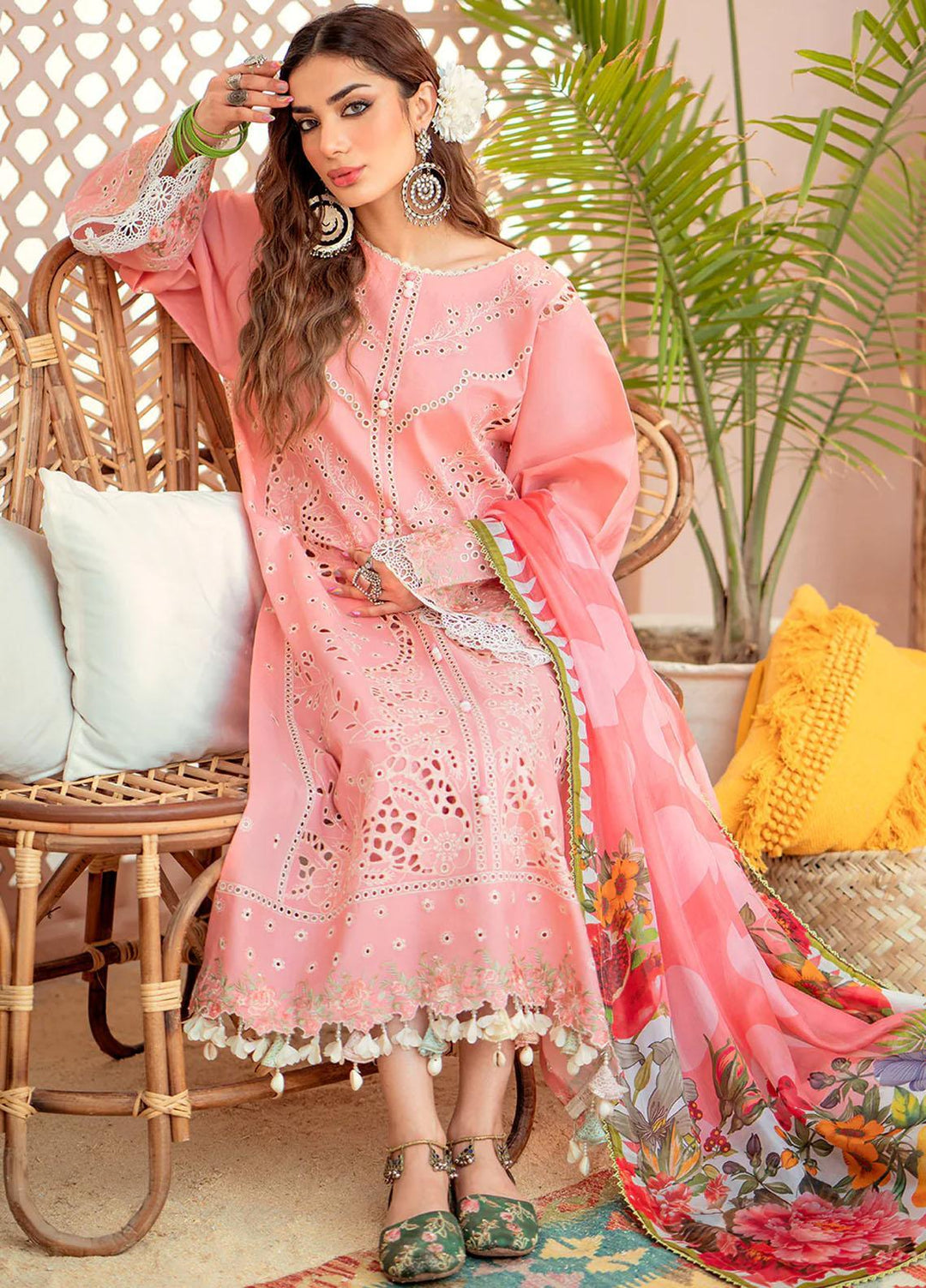 Esha Eshaal By Bin Ilyas Embroidered Lawn Suits Unstitched 3 Piece BI23EE 916-A - Summer Collection