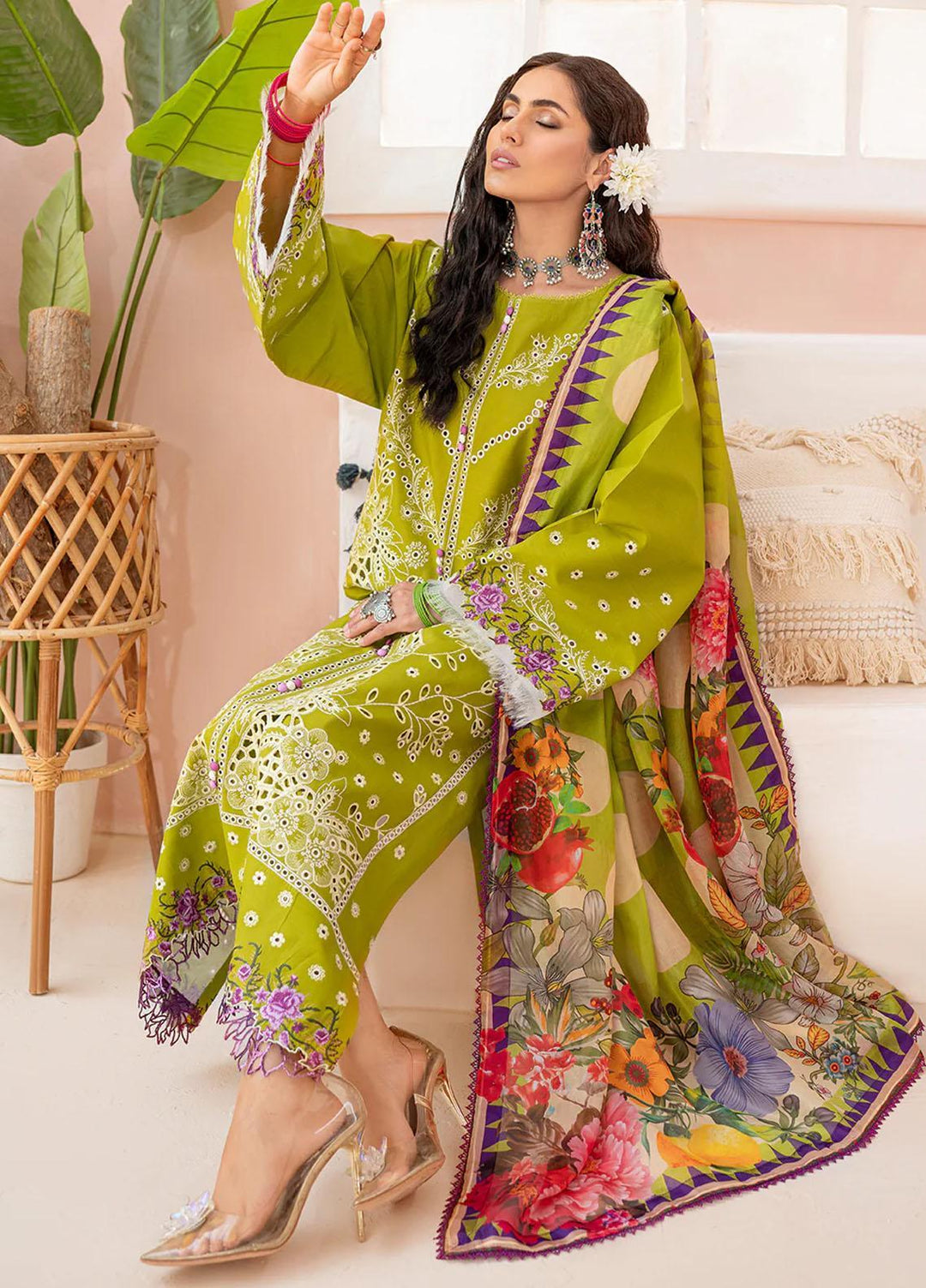 Esha Eshaal By Bin Ilyas Embroidered Lawn Suits Unstitched 3 Piece BI23EE 916-B - Summer Collection