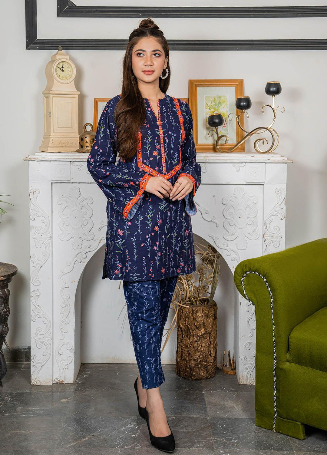 Eshaal Adina By AY Textile Printed Khaddar Suits Unstitched 2 Piece AYT22ES 9A - Winter Collection