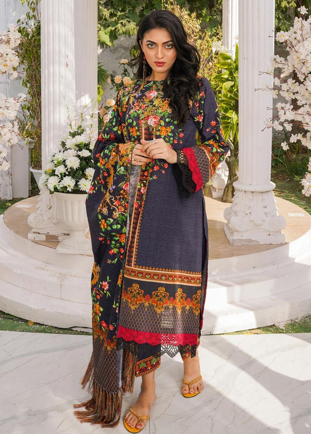 Eshaal Adina By AY Textile Printed Khaddar Suits Unstitched 3 Piece AYT22K 01 - Winter Collection