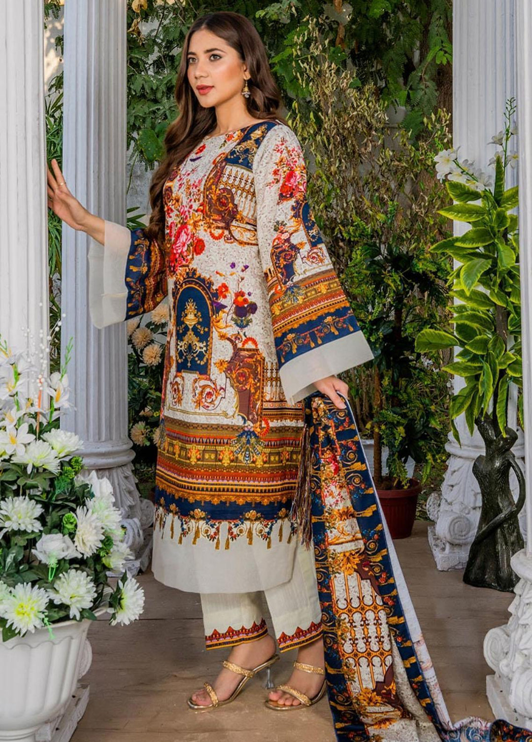 Eshaal Adina By AY Textile Printed Khaddar Suits Unstitched 3 Piece AYT22K 08 - Winter Collection