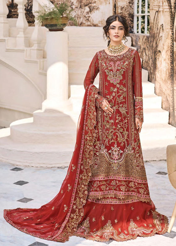 Eshaal By Emaan Adeel Embroidered Chiffon Suits Unstitched 3 Piece EA23E ESH-04 - Luxury Collection