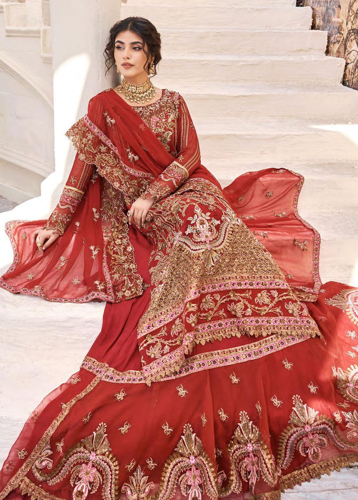 Eshaal By Emaan Adeel Embroidered Chiffon Suits Unstitched 3 Piece EA23E ESH-04 - Luxury Collection