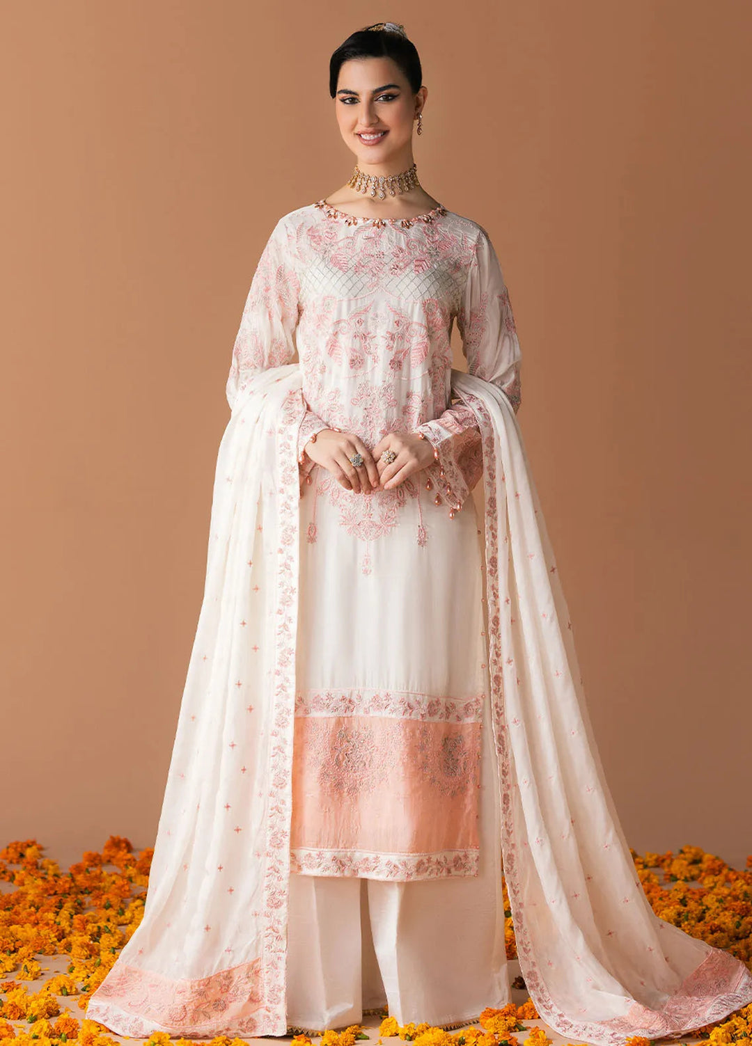 Esra by Fiona Pret Embroidered Chiffon 4 Piece Suit Jasmine