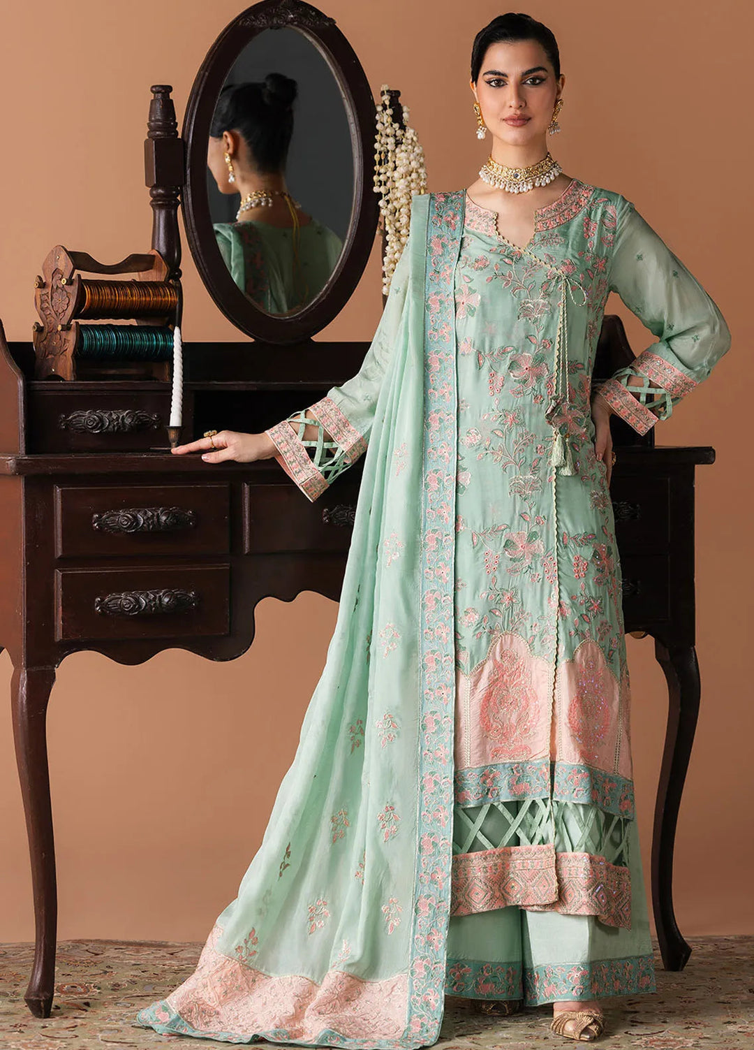 Esra by Fiona Pret Embroidered Chiffon 4 Piece Suit Nimira