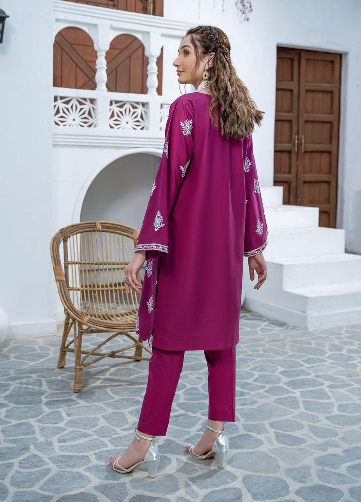 Esra Fashion Casual Pret Embroidered Lawn Kurtis D-05 PURPLE