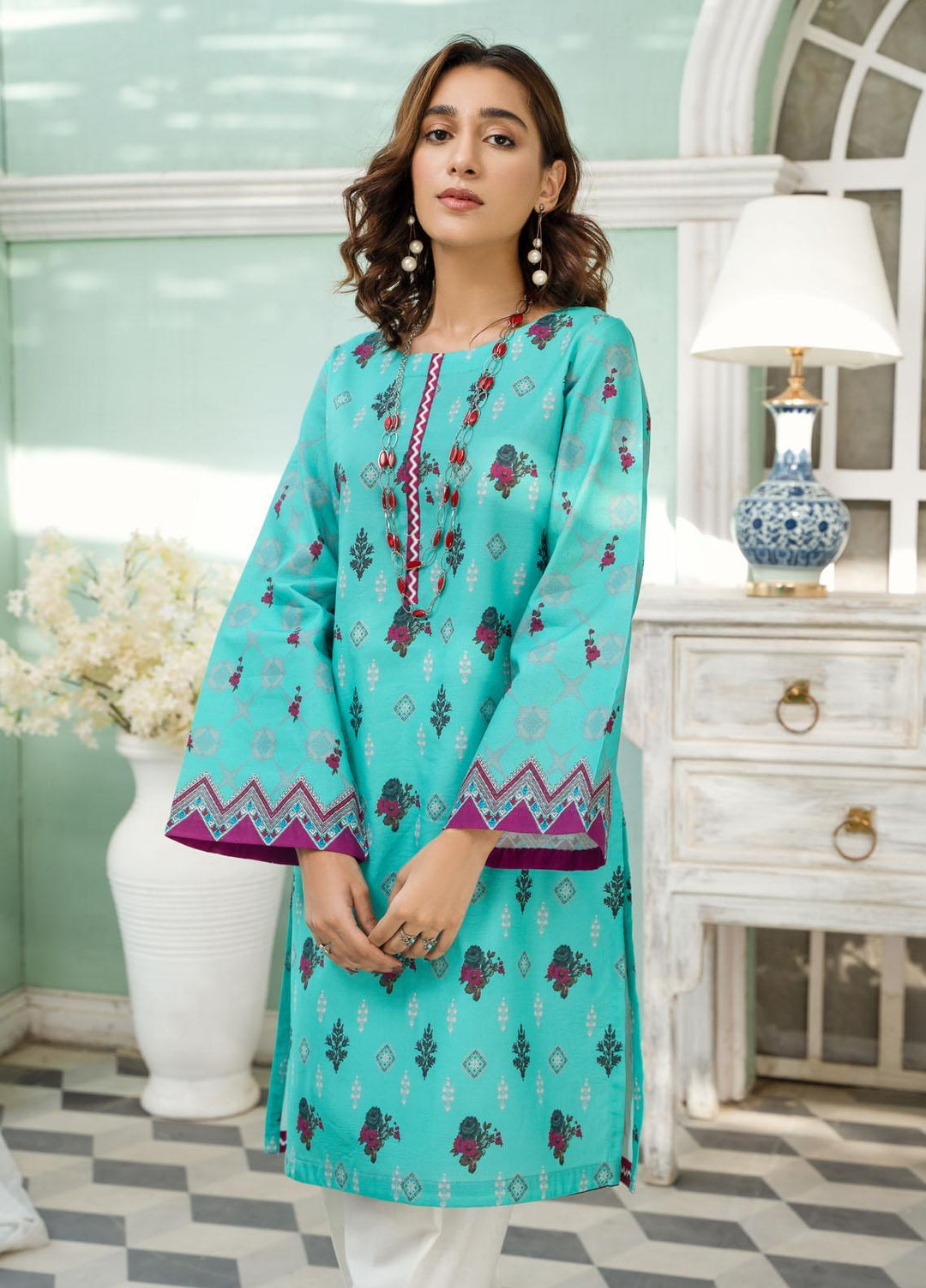 Esra Fashion Casual Pret Printed Lawn Kurtis ET-22-27