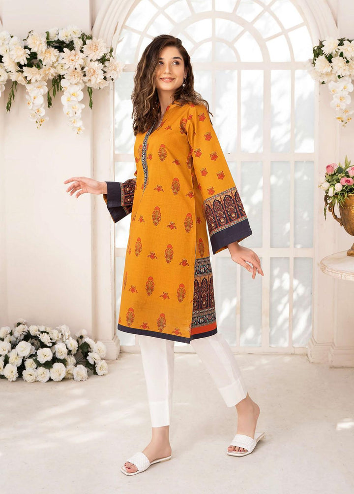 Esra Fashion Casual Pret  Lawn Shirt D-02 Mustard