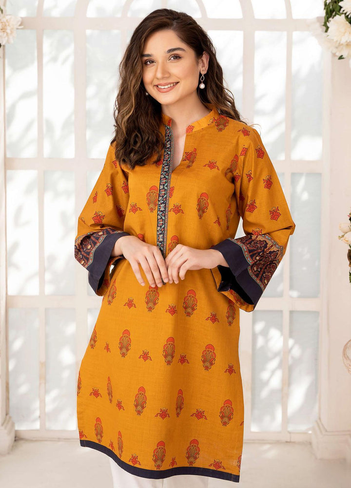 Esra Fashion Casual Pret  Lawn Shirt D-02 Mustard