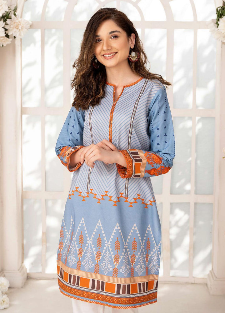 Esra Fashion Casual Pret  Lawn Shirt D-03 Light Blue