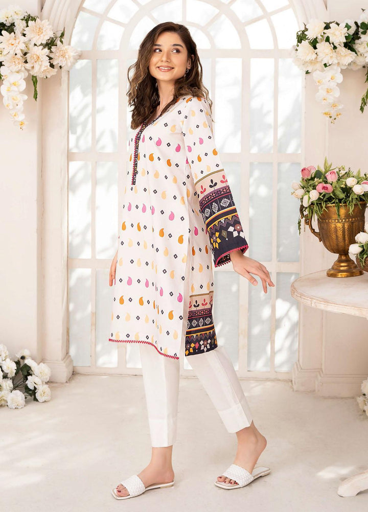 Esra Fashion Casual Pret  Lawn Shirt D-04 White