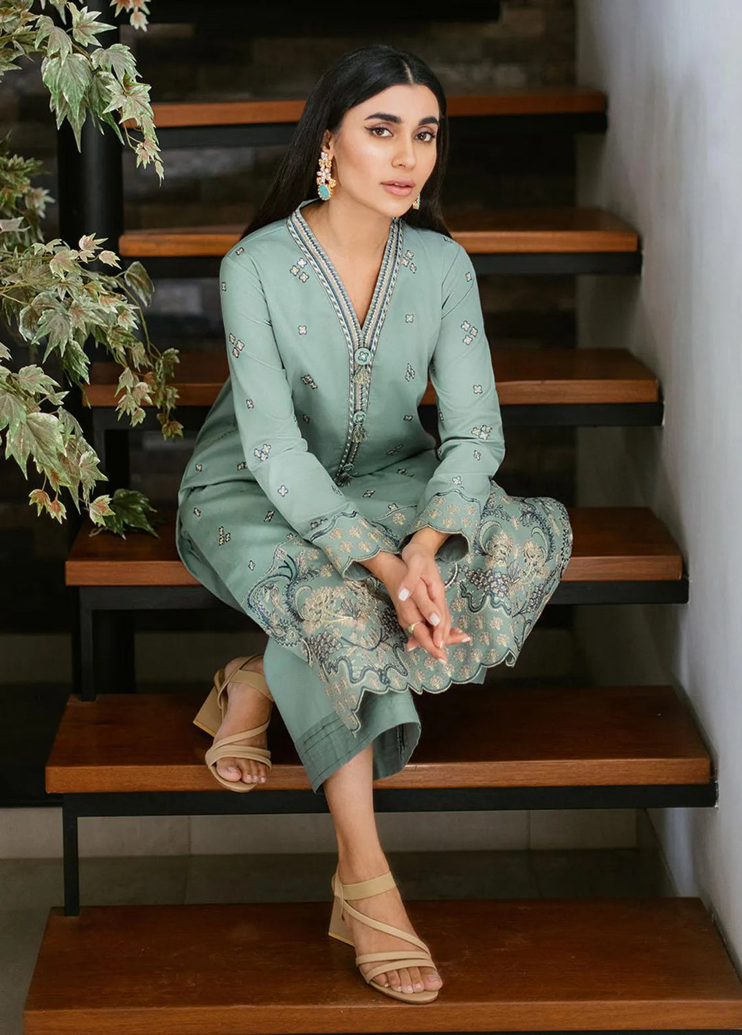 Essential By Asim Jofa Embroidered Cambric Unstitched Suit 2 Piece AJ23EE AJPE-05 - Eid Collection