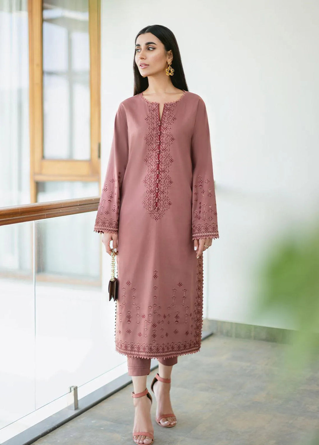 Essential By Asim Jofa Embroidered Cambric Unstitched Suit 2 Piece AJ23EE AJPE-11 - Eid Collection