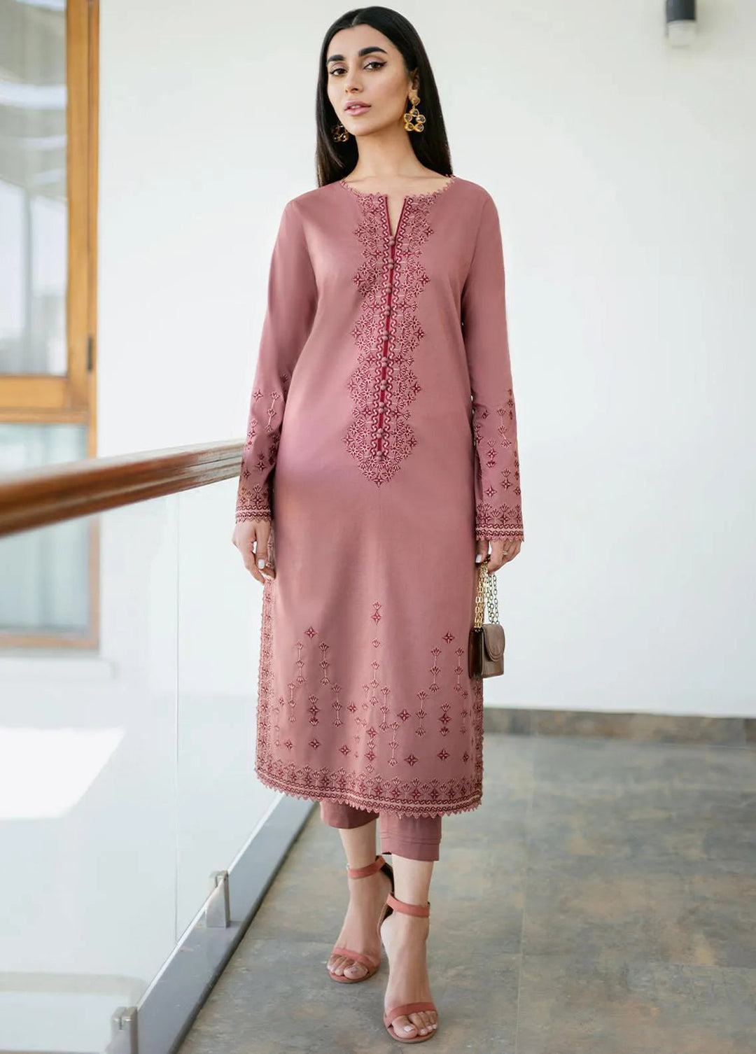 Essential By Asim Jofa Embroidered Cambric Unstitched Suit 2 Piece AJ23EE AJPE-11 - Eid Collection