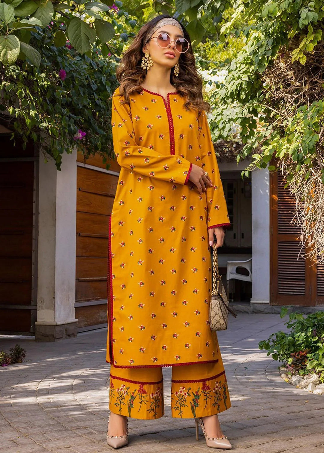 Essential By Asim Jofa Embroidered Cambric Unstitched Suit 2 Piece AJ23EE AJPE-12 - Eid Collection