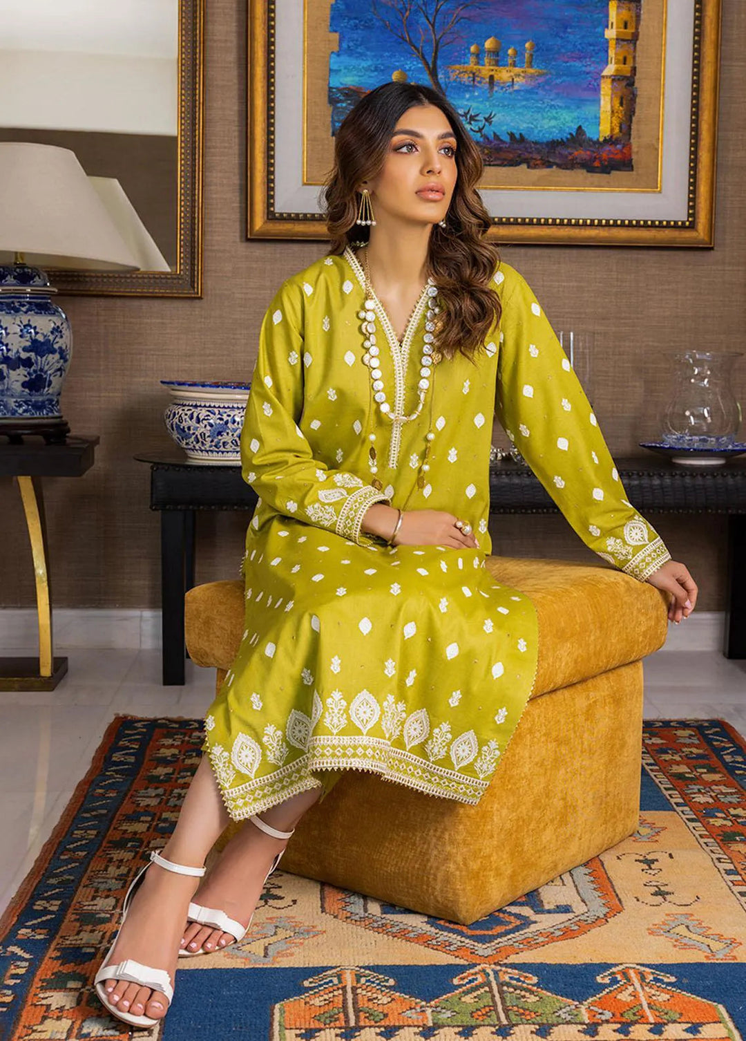 Essential By Asim Jofa Embroidered Cambric Unstitched Suit 2 Piece AJ23EE AJPE-15 - Eid Collection