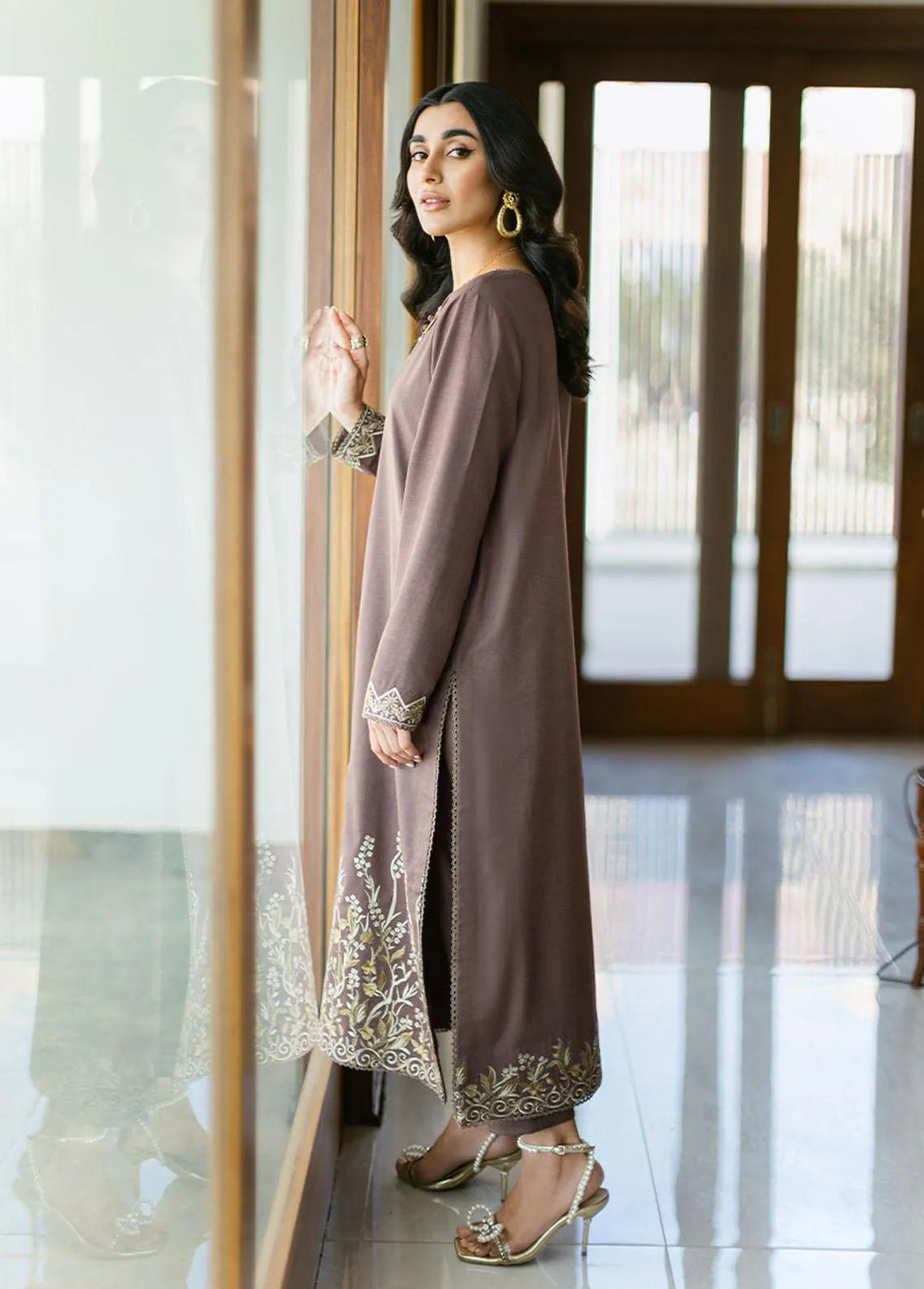 Essential By Asim Jofa Embroidered Cambric Unstitched Suit 2 Piece AJ23EE AJPE-23 - Eid Collection