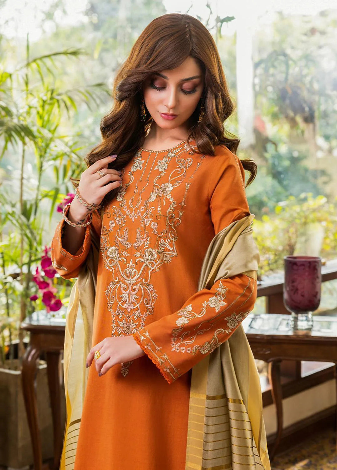 Essential By Asim Jofa Embroidered Cambric Unstitched Suit 2 Piece AJ23EE AJPE-33 - Eid Collection