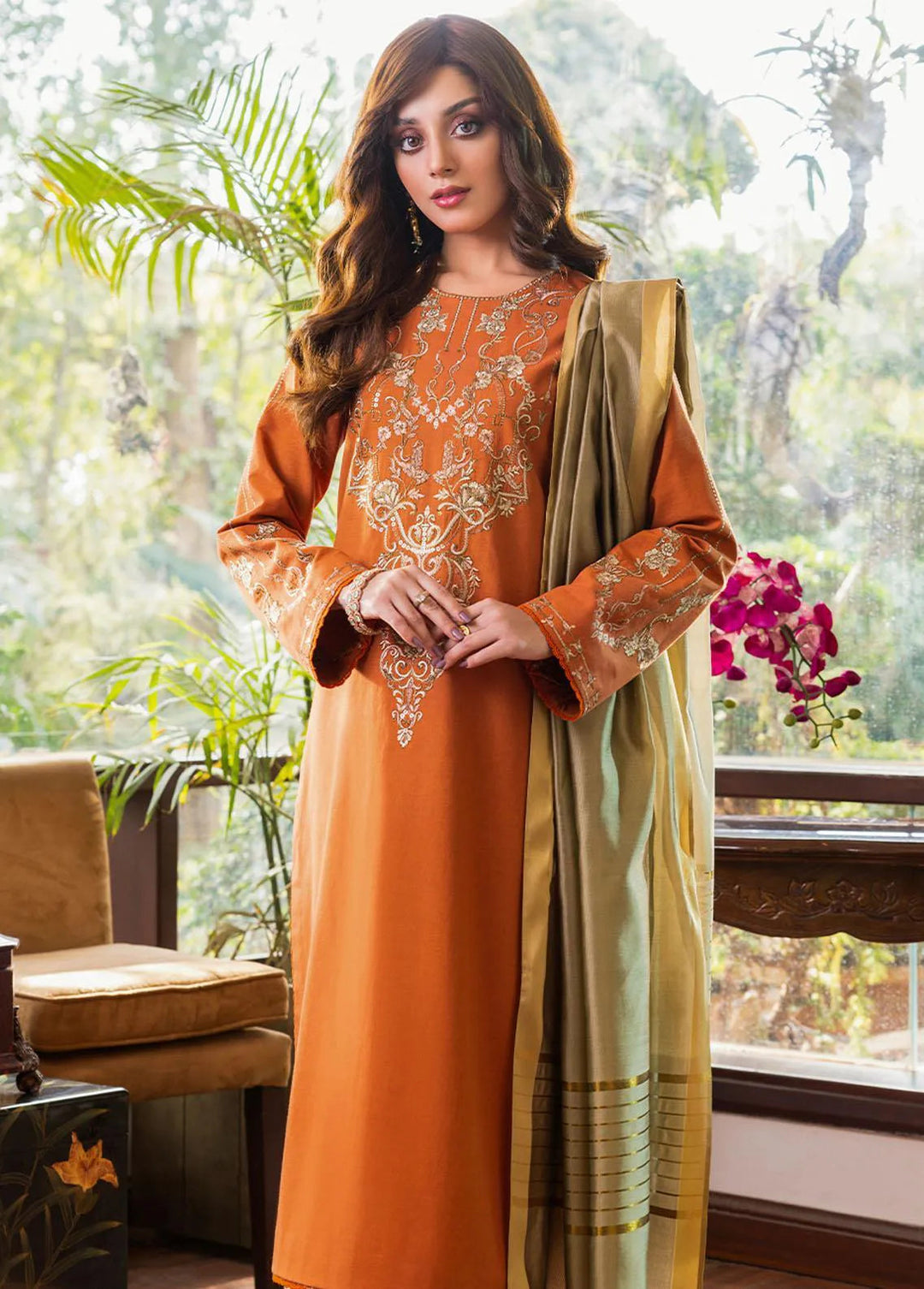 Essential By Asim Jofa Embroidered Cambric Unstitched Suit 2 Piece AJ23EE AJPE-33 - Eid Collection