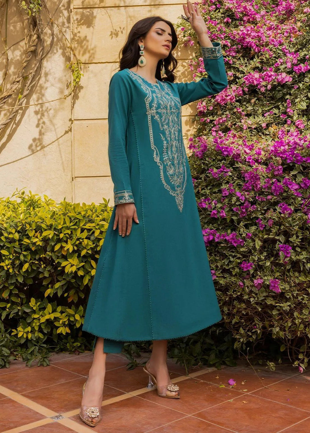 Essential By Asim Jofa Embroidered Cambric Unstitched Suit 2 Piece AJ23EE AJPE-34 - Eid Collection