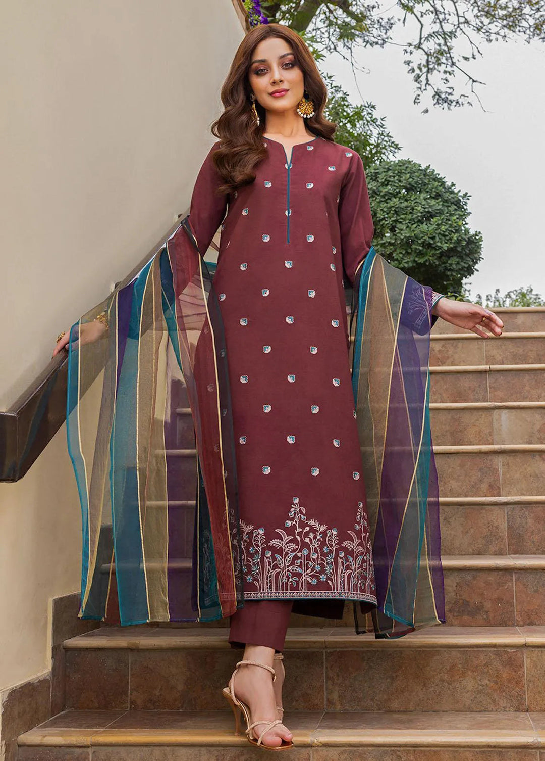 Essential By Asim Jofa Embroidered Cambric Unstitched Suit 2 Piece AJ23EE AJPE-35 - Eid Collection