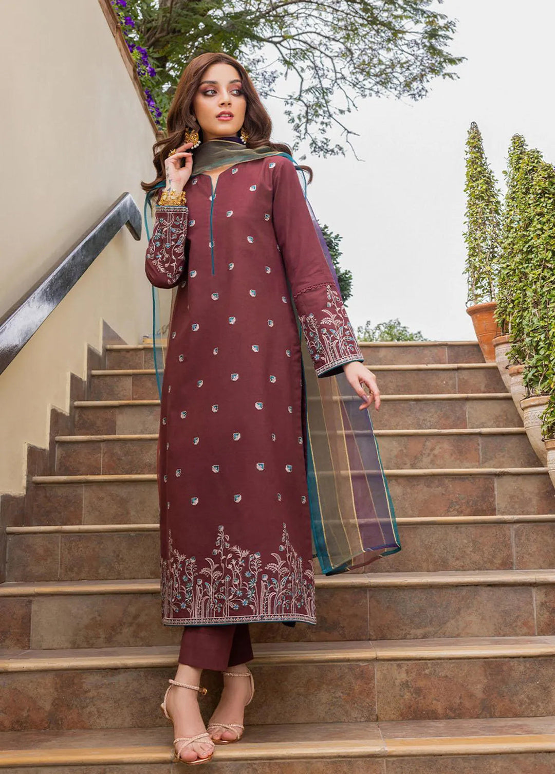 Essential By Asim Jofa Embroidered Cambric Unstitched Suit 2 Piece AJ23EE AJPE-35 - Eid Collection