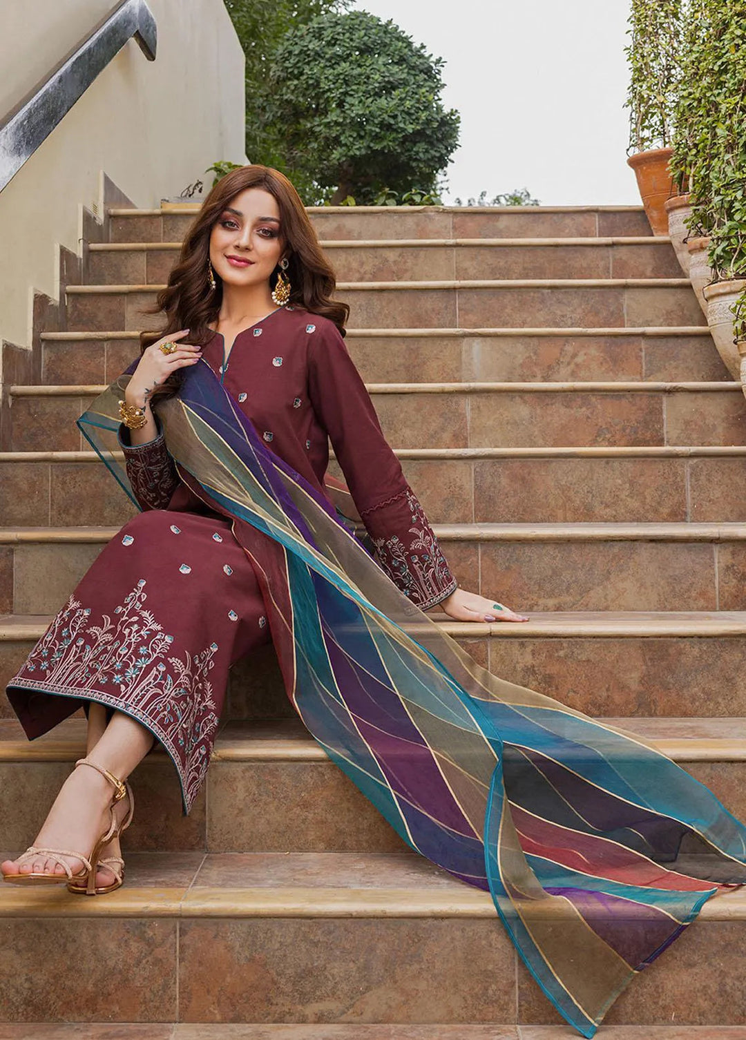 Essential By Asim Jofa Embroidered Cambric Unstitched Suit 2 Piece AJ23EE AJPE-35 - Eid Collection