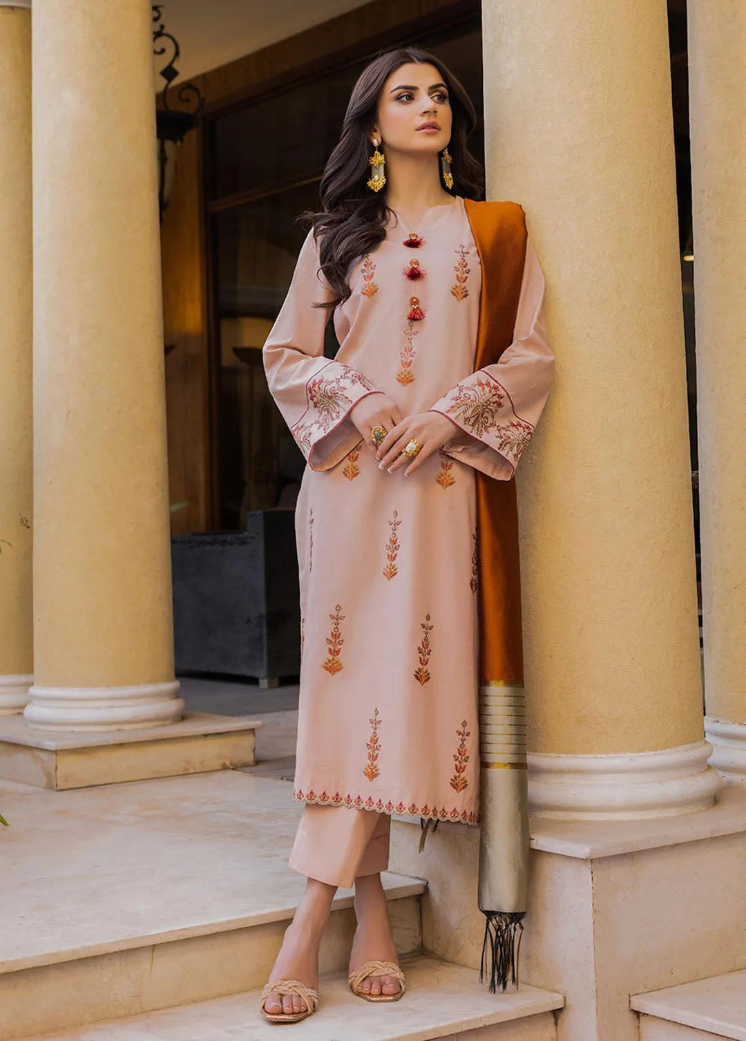 Essential By Asim Jofa Embroidered Cambric Unstitched Suit 2 Piece AJ23EE AJPE-36 - Eid Collection
