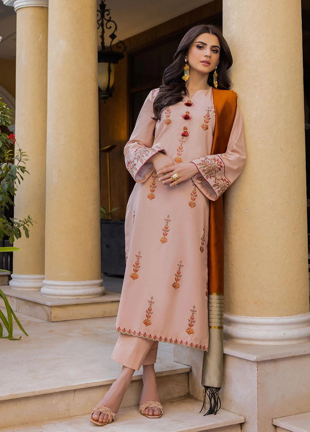 Essential By Asim Jofa Embroidered Cambric Unstitched Suit 2 Piece AJ23EE AJPE-36 - Eid Collection