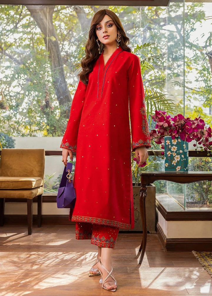 Essential By Asim Jofa Embroidered Cambric Unstitched Suit 2 Piece AJ23EE AJPE-43 - Eid Collection