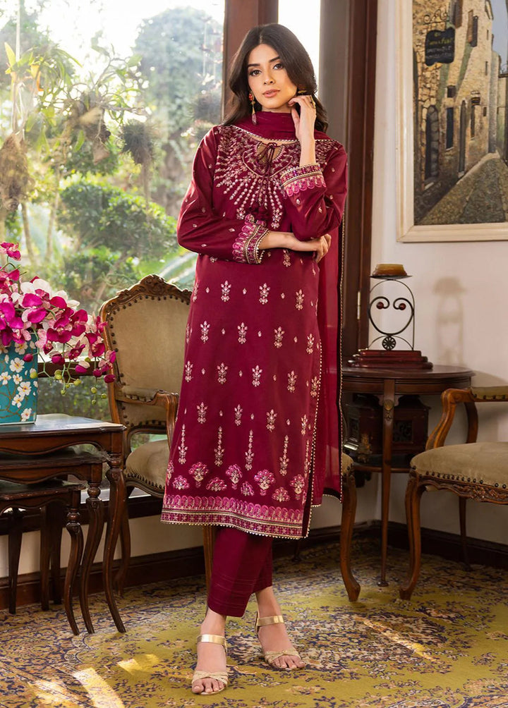 Essential By Asim Jofa Embroidered Cambric Unstitched Suit 3 Piece AJ23EE AJPE-04 - Eid Collection