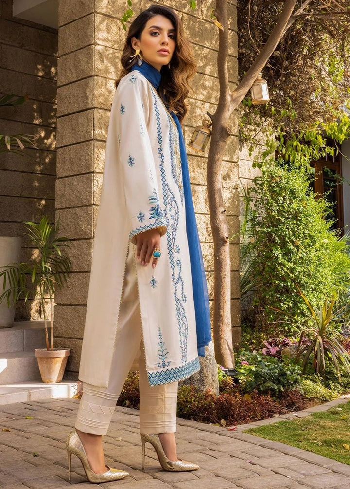 Essential By Asim Jofa Embroidered Cambric Unstitched Suit 3 Piece AJ23EE AJPE-09 - Eid Collection