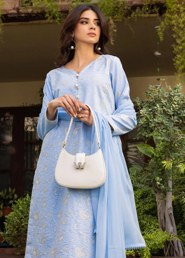 Essential By Asim Jofa Embroidered Cambric Unstitched Suit 3 Piece AJ23EE AJPE-13 - Eid Collection