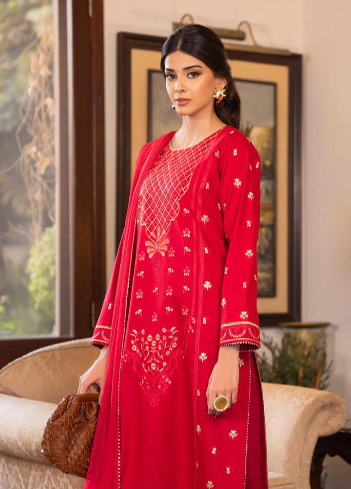 Essential By Asim Jofa Embroidered Cambric Unstitched Suit 3 Piece AJ23EE AJPE-22 - Eid Collection