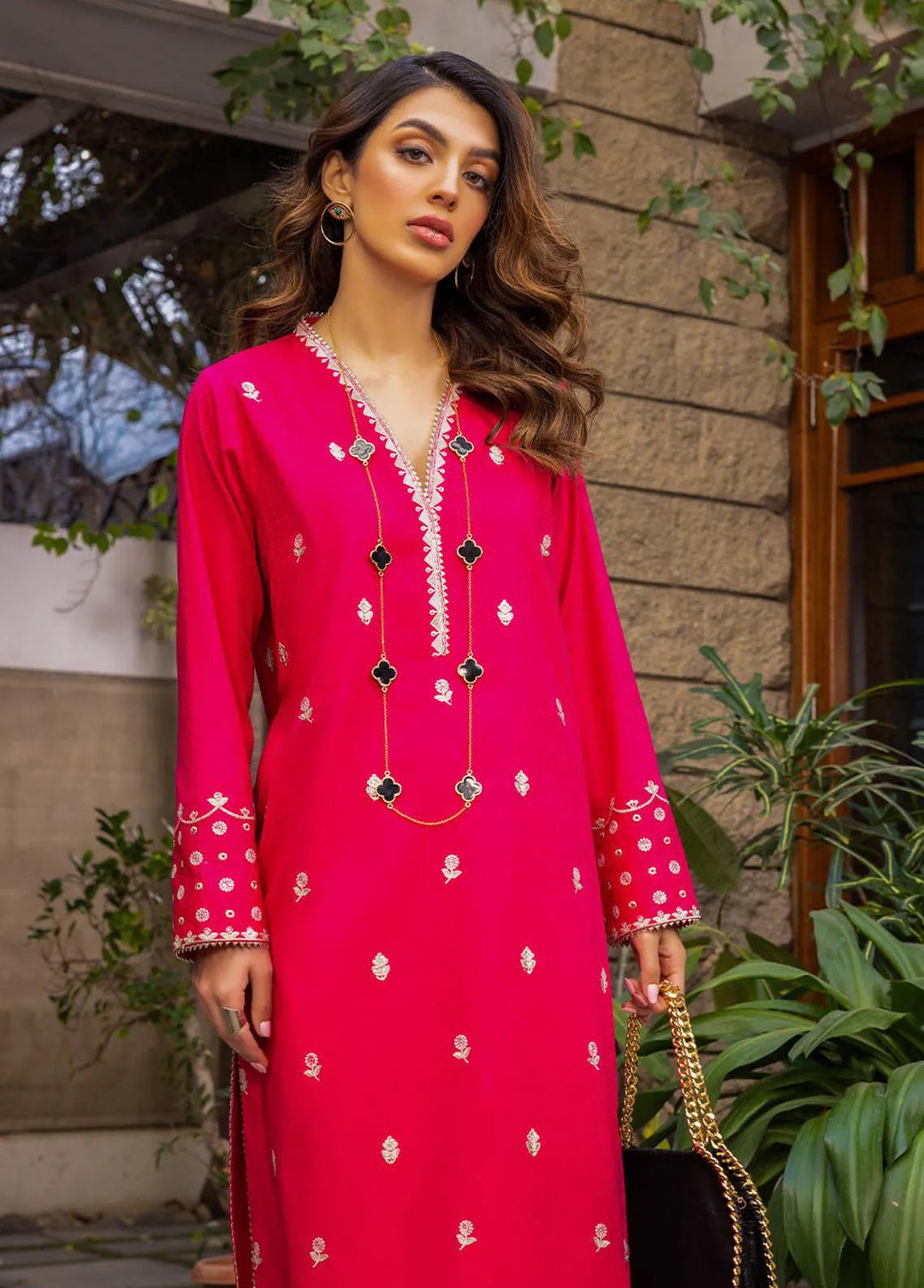 Essential By Asim Jofa Embroidered Jacquard Kurti Unstitched AJ23EE AJPE-06 - Eid Collection