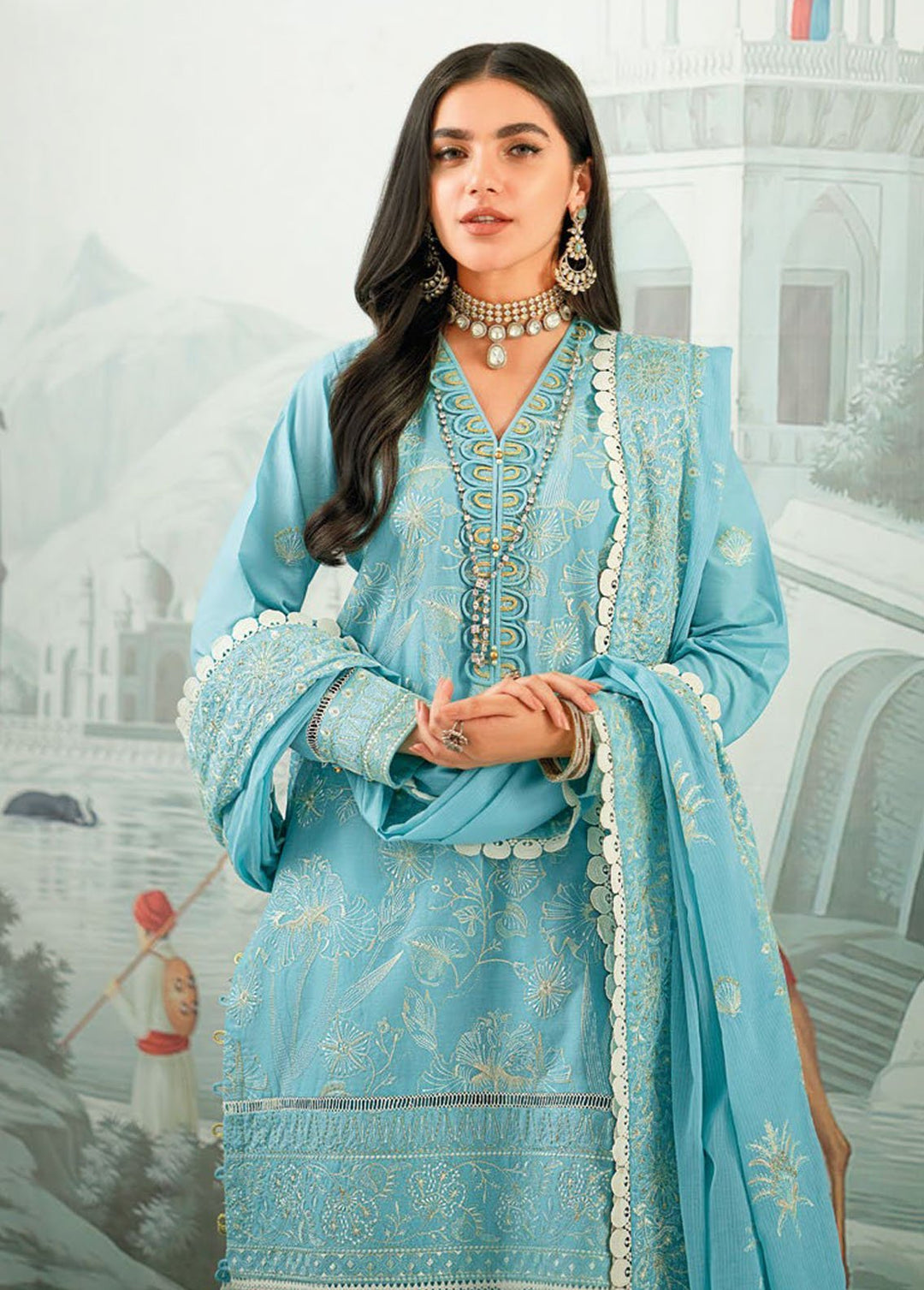 Essential By Gul Ahmed Embroidered Lawn Suits Unstitched 3 Piece GA24E DN-42011 - Summer Collection