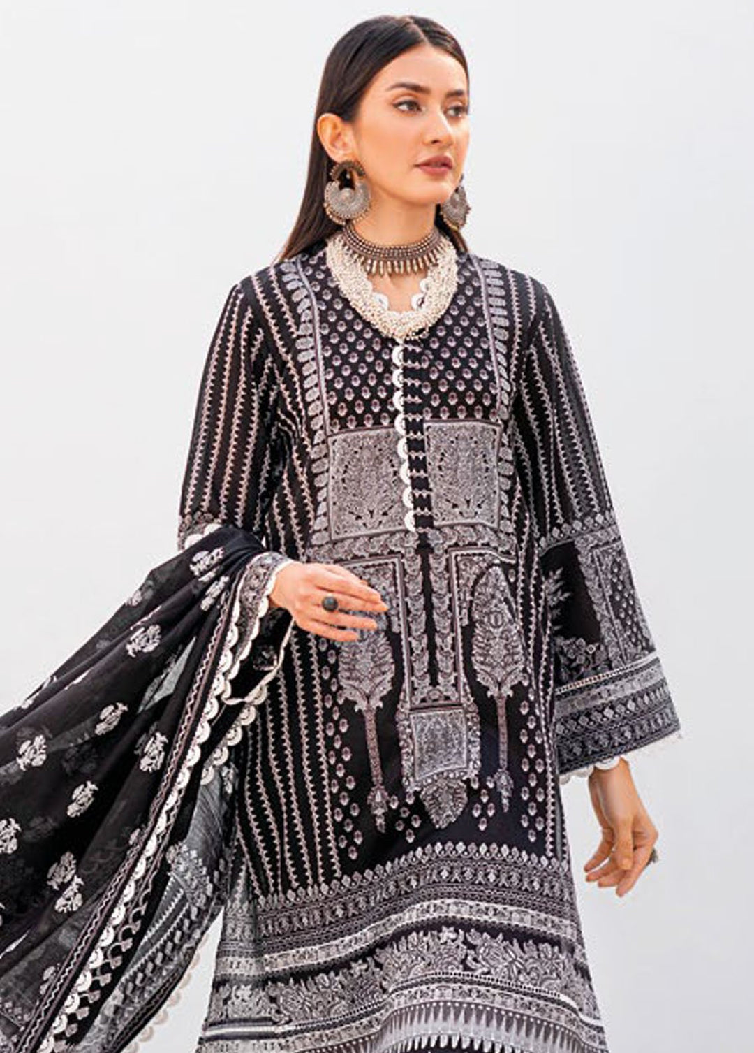 Essential By Gul Ahmed Printed Lawn Suits Unstitched 3 Piece GA24E B-42014 - Summer Collection